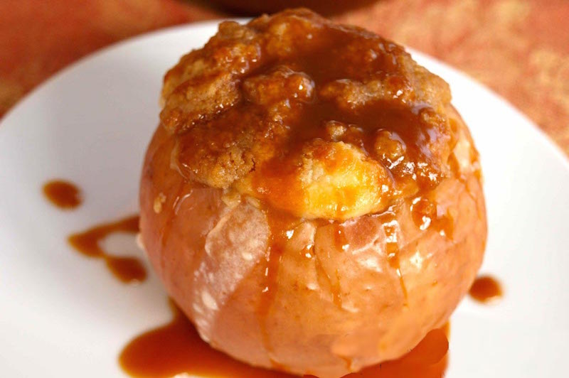 Pommes rôtis frangipane et caramel