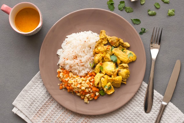 Poulet Kenyan écrasé pdt légumes
