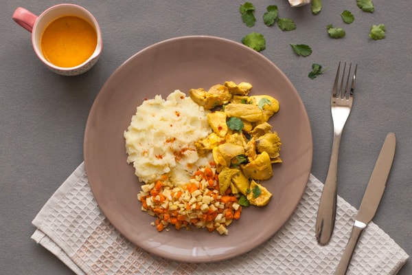 Poulet Kenyan écrasé pdt légumes