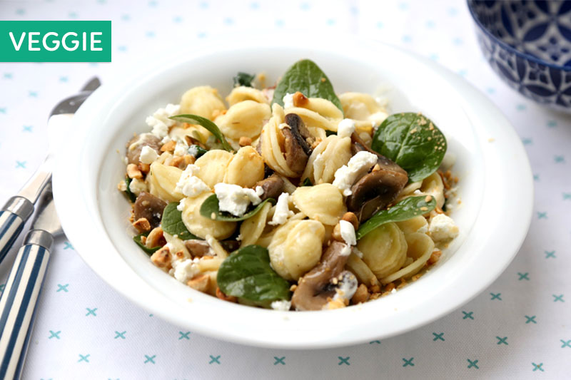 Orecchiette chevre et champignons