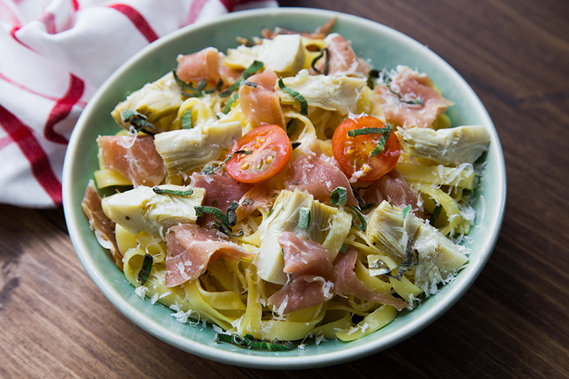 Tagliatelle jambon parme pecorino