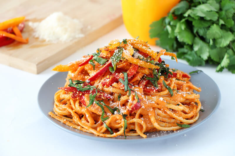 Linguine poivrons mascarpone