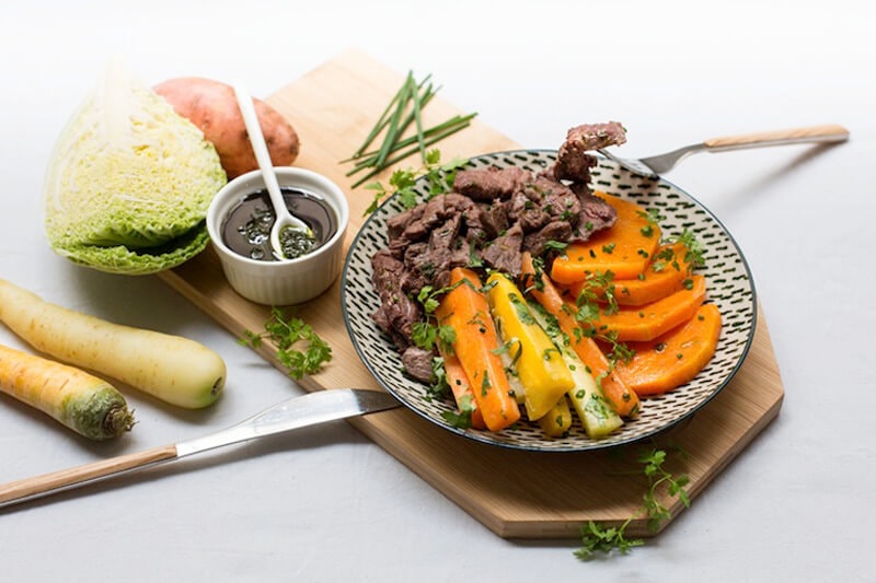 Boeuf salsa verde carottes