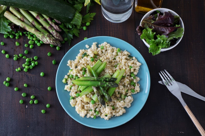 Risotto orge asperges courgettes
