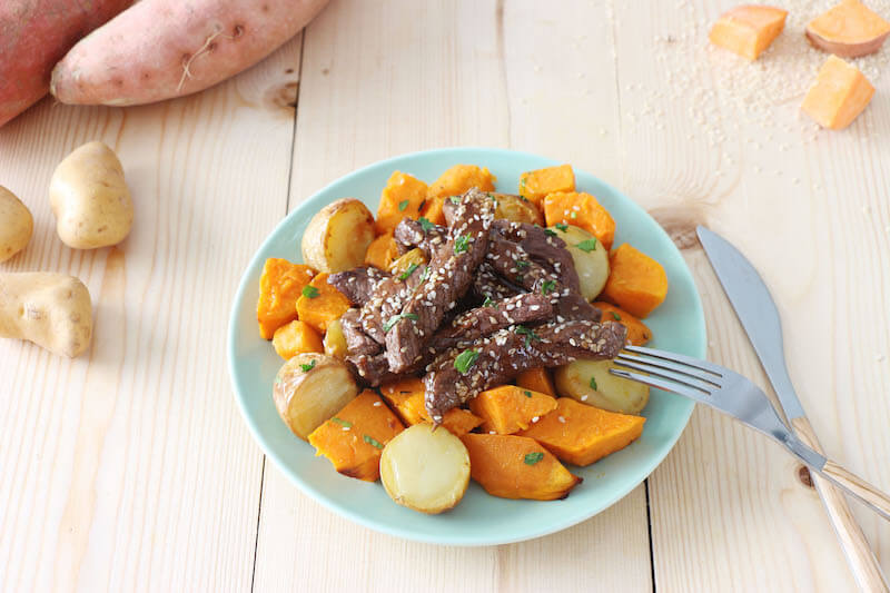 Boeuf teriaky patate douce