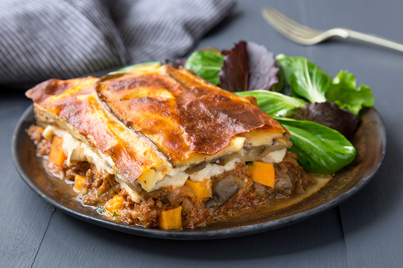 Moussaka aubergine patate douce