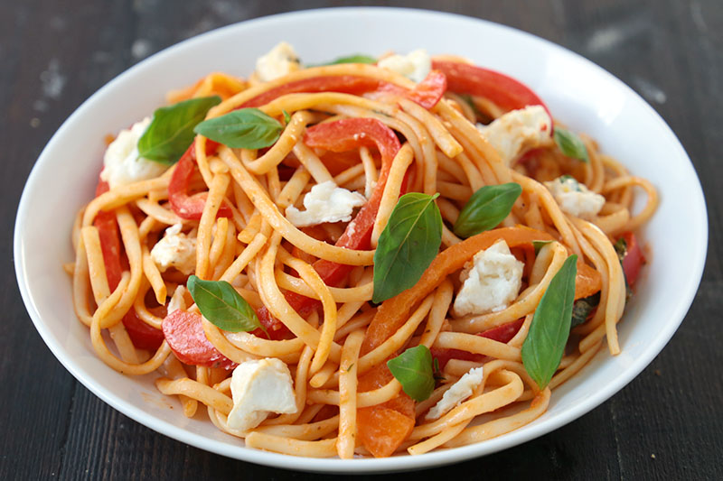 Linguine poivron chèvre