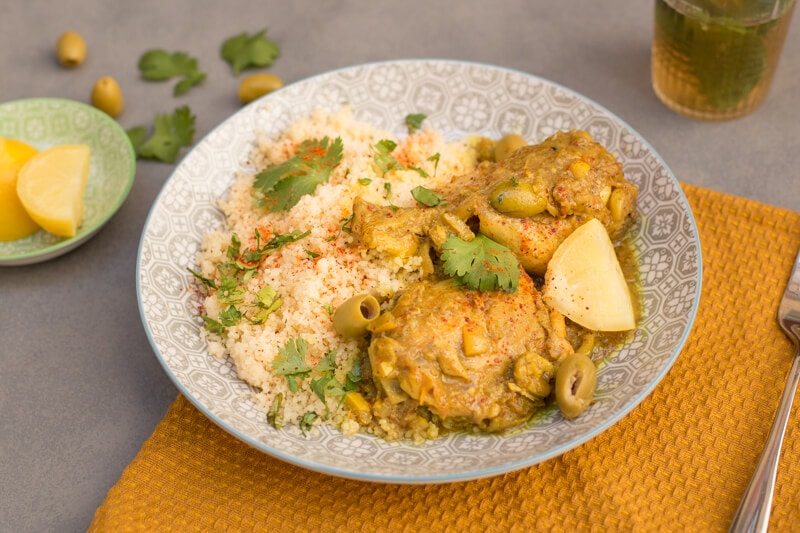 Tajine au poulet citron confit
