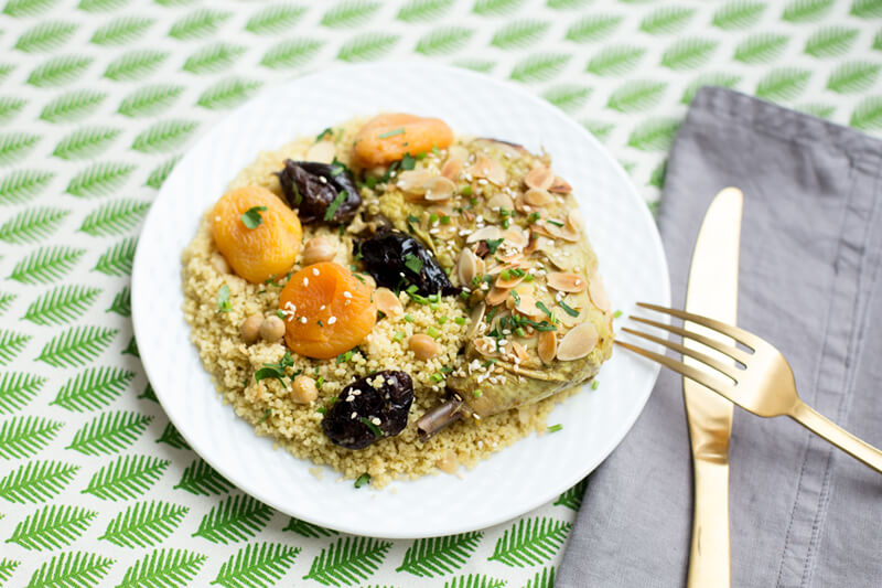 Poulet tajine semoule